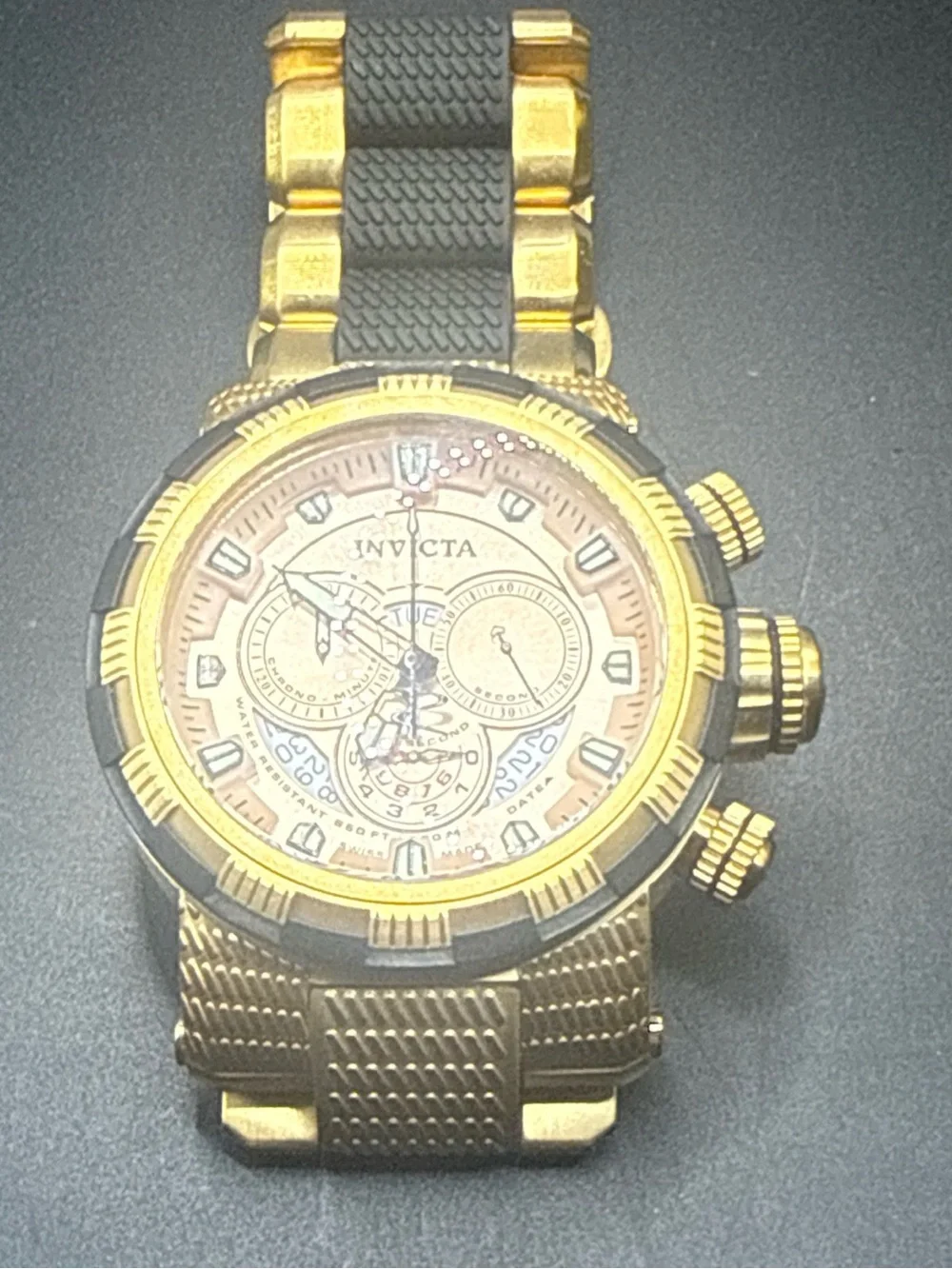 Invicta 80304 Men's Two Tone Steel Bracelet Rose Gold Dial Watch